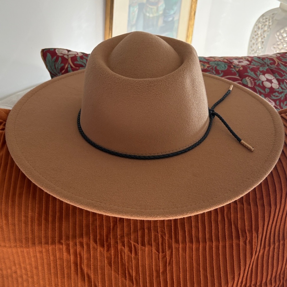 Boho Tan Women's Hat with Black Trim festival